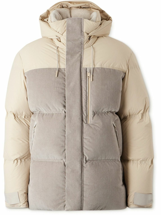 Photo: Zegna - Panelled Quilted Cotton-Blend Corduroy Down Ski Jacket - Neutrals