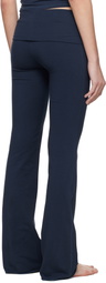 SKIMS Navy Cotton Jersey Foldover Lounge Pants