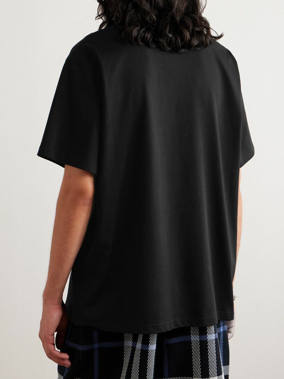 【送料&関税込】Burberry Cerulean Blue Cotton T-shirt Burberry TURQUOISE COTTON T-SHIRT | lungolivigno | REVERSIBLE
