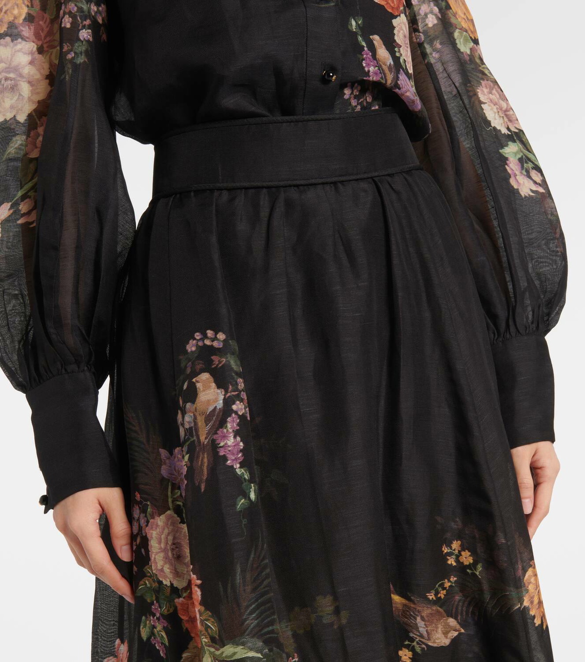 【Zimmermann】Pavilion floral linen and silk midi skirt Zimmermann Pavilion floral linen and silk midi skirt Zimmermann