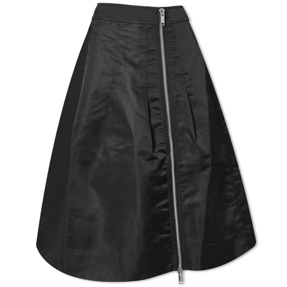 White zip outlet front midi skirt