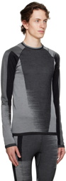 Y-3 Black & Gray Engineered Long Sleeve T-shirt