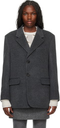 Dunst Gray Layered Heavy Wool Blazer