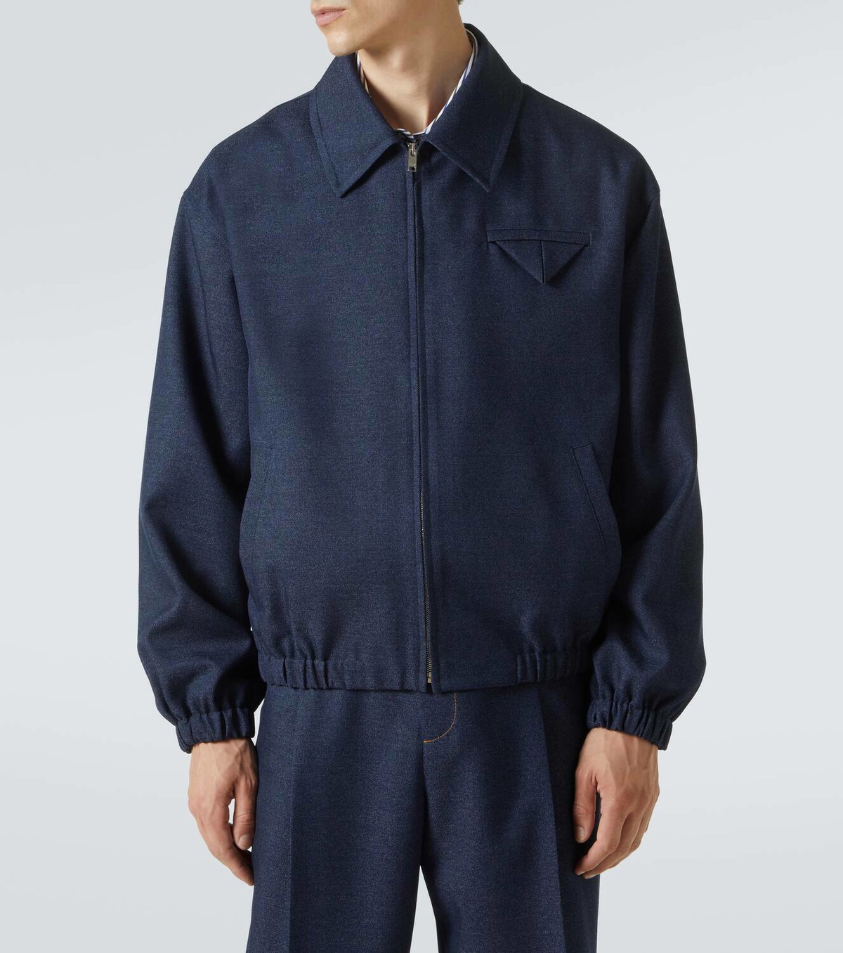 ブルゾン Bottega Veneta Wool Blouson Wool drill blouson in blue - Bottega Veneta | Mytheresa