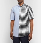 Thom Browne - Slim-Fit Button-Down Collar Panelled Cotton Oxford Shirt - Blue