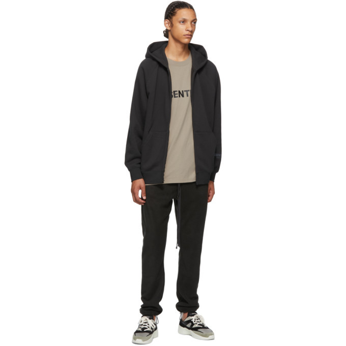 Essentials Black Raglan Full Zip Hoodie Essentials