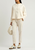 High Hot Shot Tapered-leg Stretch-jersey Trousers Off White