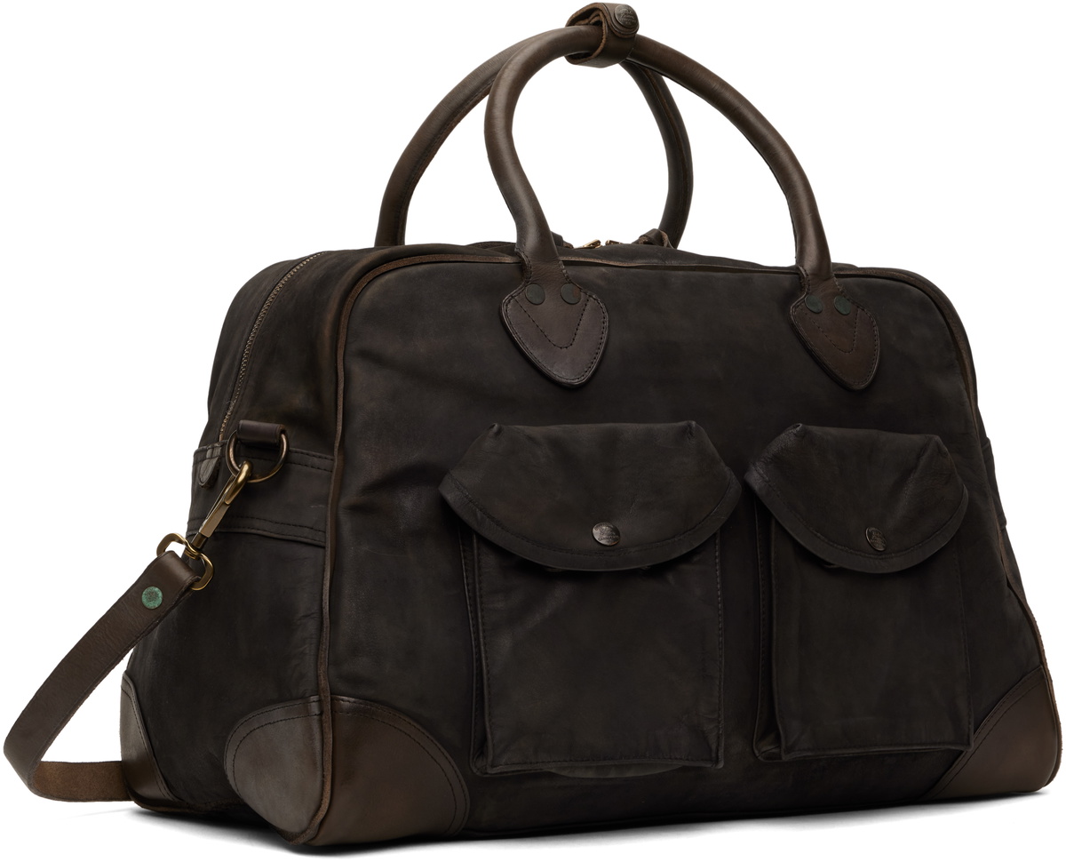 RRL Brown Leather Duffle Bag