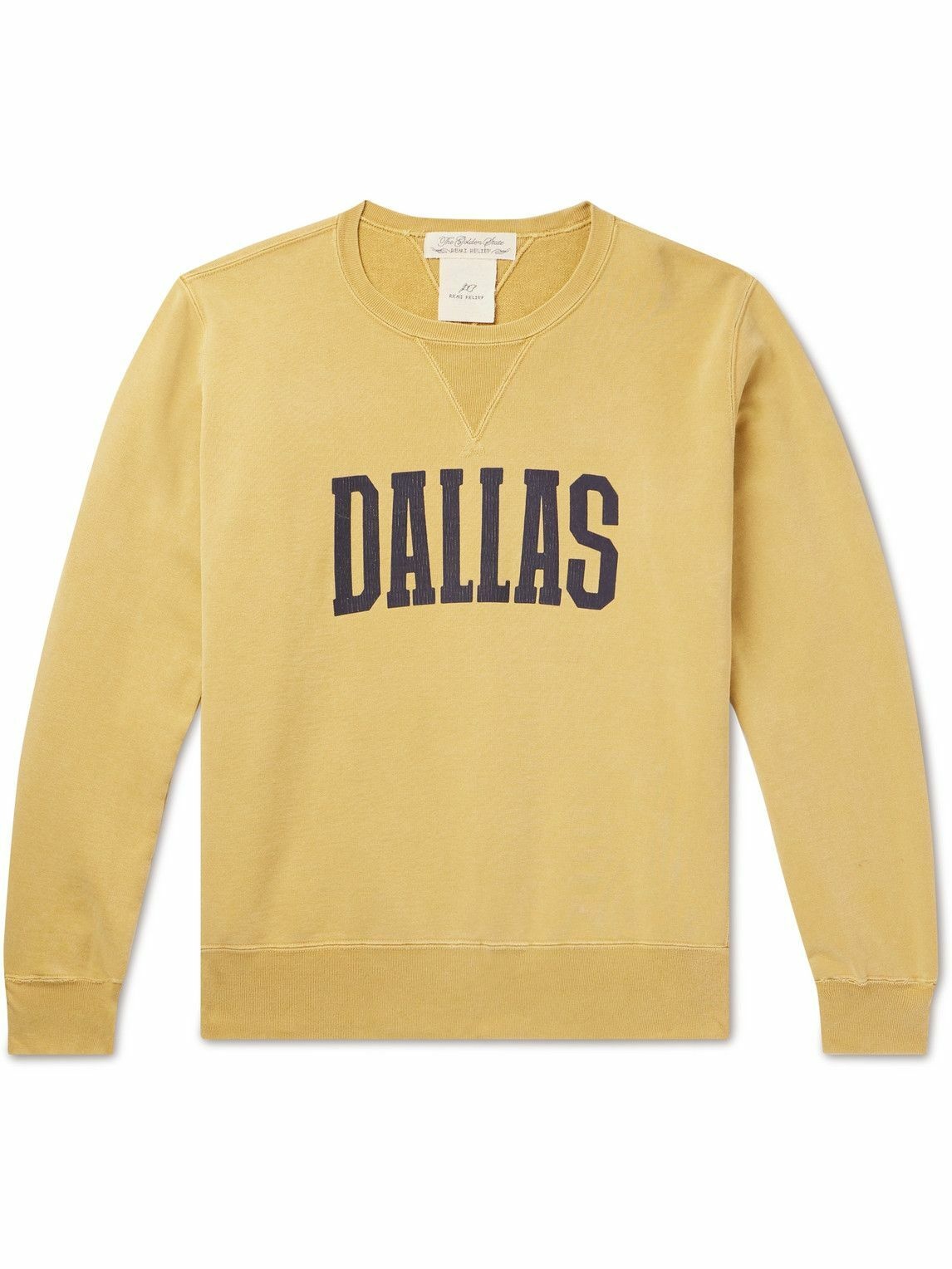 Remi Relief - Distressed Printed Cotton-Jersey Sweatshirt - Yellow Remi ...