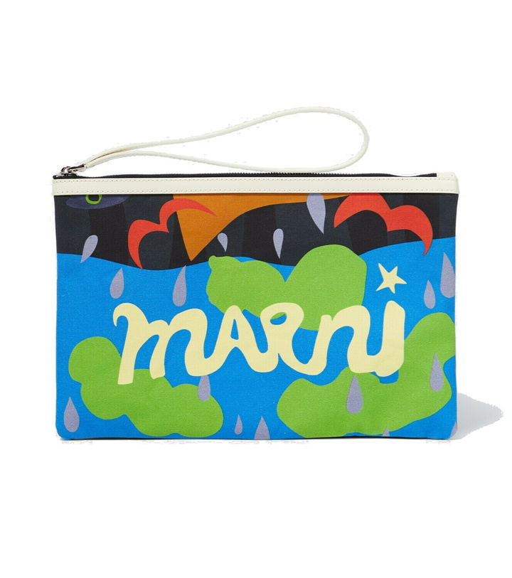 Photo: Marni x No Vacancy Inn printed canvas travel bag