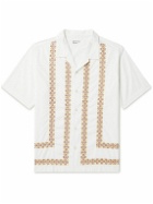 Universal Works - Minari Embroidered Camp-Collar Poplin Shirt - White