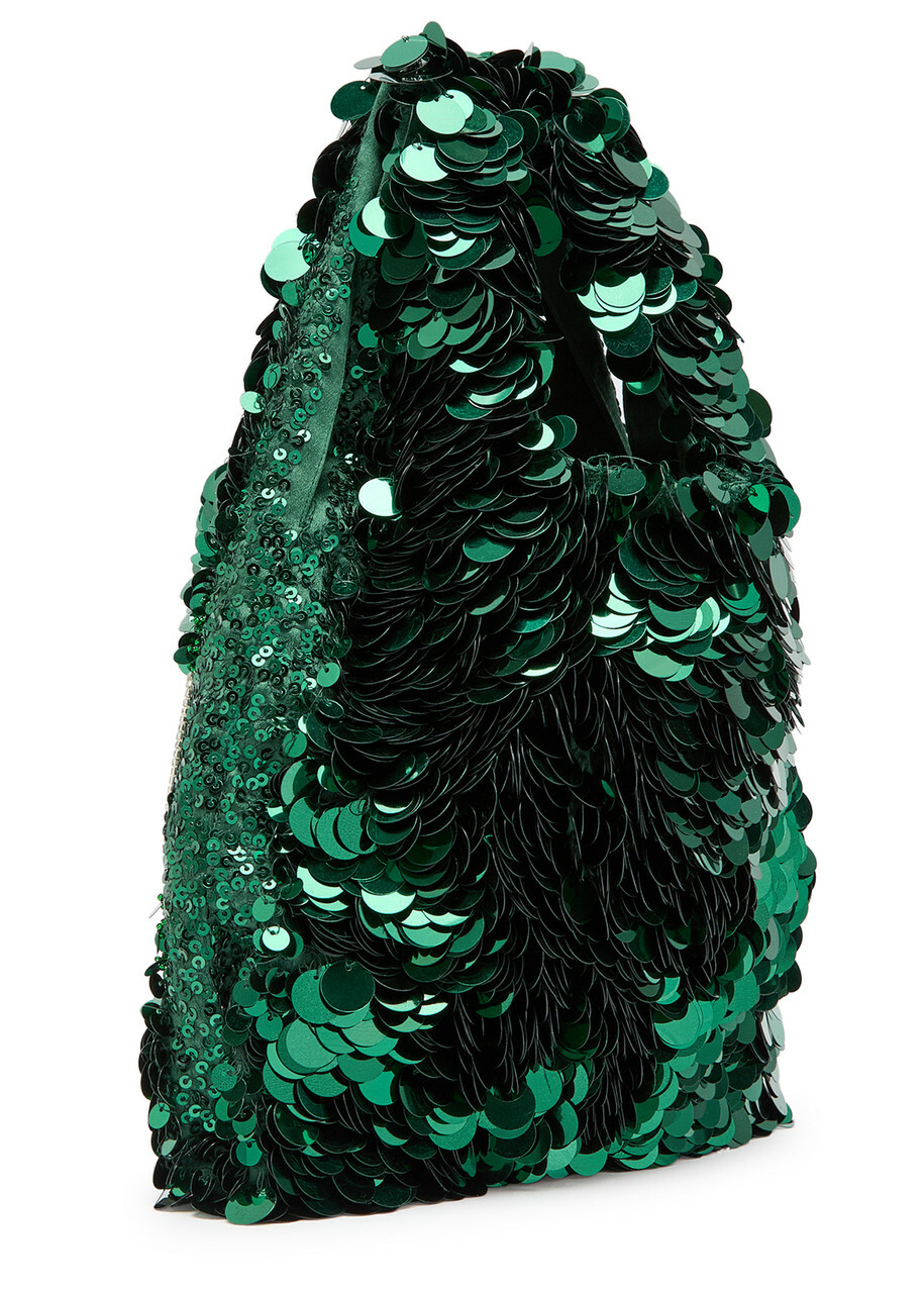 Anya Hindmarch Perrier Mini Embellished Satin Tote bag - Green - One Size