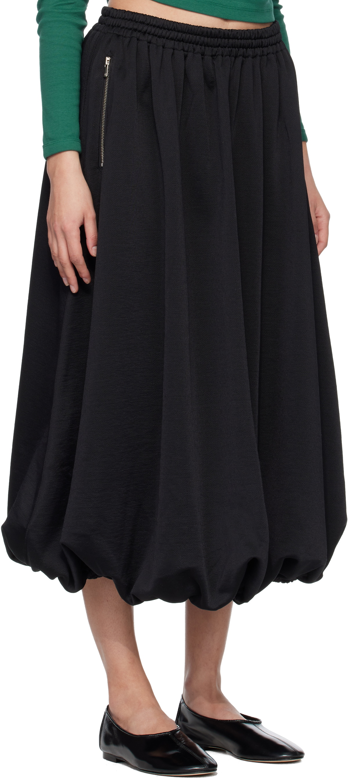 NEEDLES Black Balloon Track Midi Skirt
