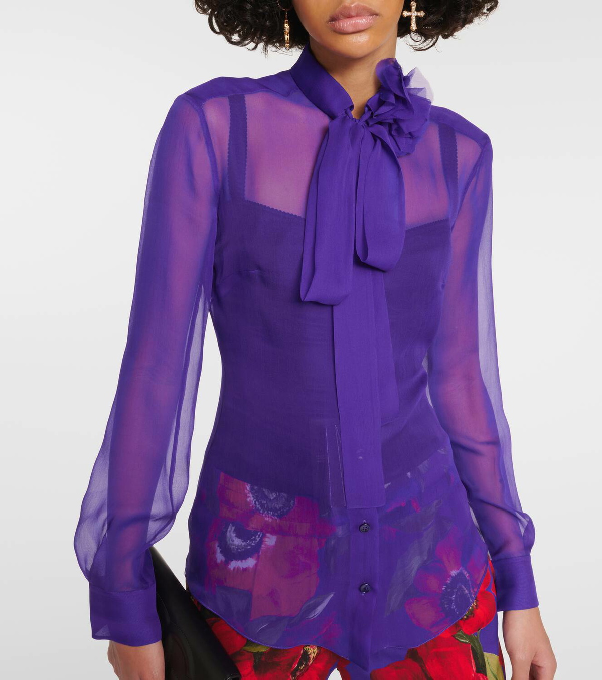Dolce & Gabbana Brown Taormina silk blouse