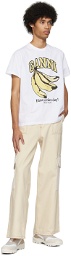 GANNI White Banana T-Shirt