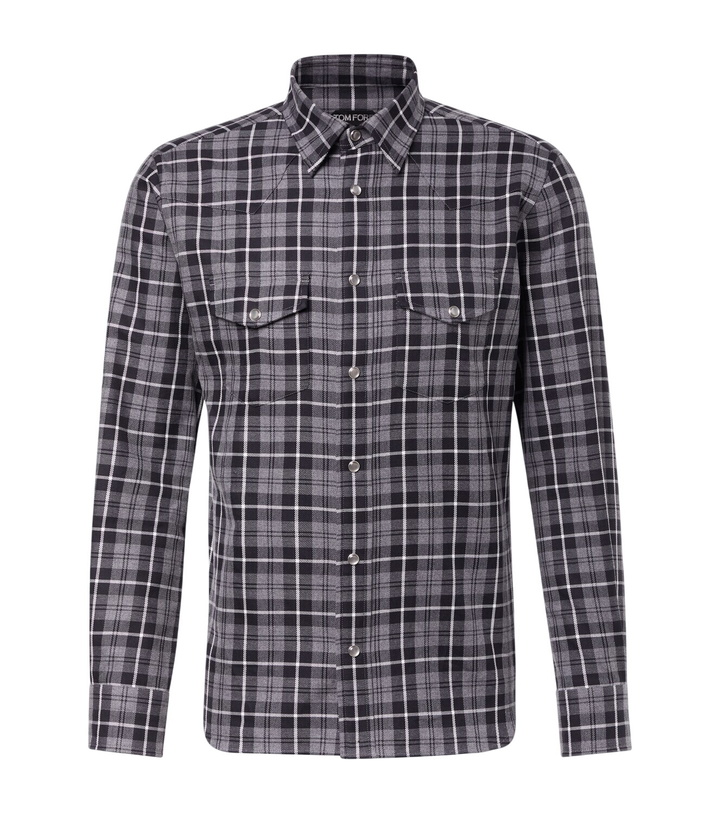Photo: Tom Ford Checked cotton twill Western shirt