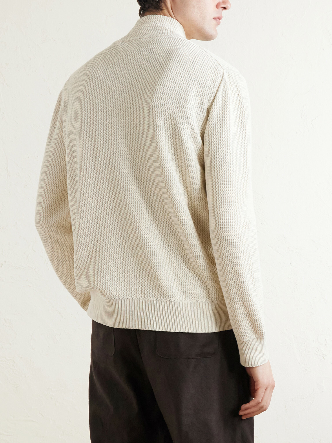 PIACENZA 1733 - Knitted Silk and Linen-Blend Zip-Up Cardigan - Neutrals