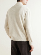 PIACENZA 1733 - Knitted Silk and Linen-Blend Zip-Up Cardigan - Neutrals
