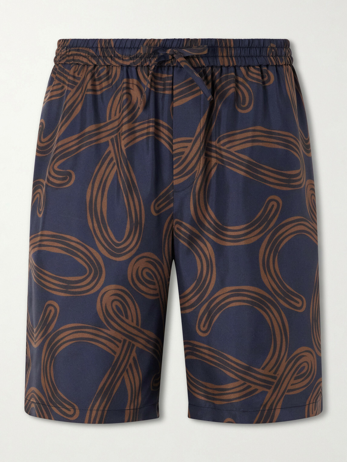 LOEWE - Paula's Ibiza Straight-Leg Printed Silk Drawstring Shorts - Blue