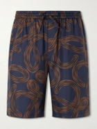 LOEWE - Paula's Ibiza Straight-Leg Printed Silk Drawstring Shorts - Blue
