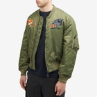 Maharishi Men's Duality Panther MA1 Flight Jacket in Olive