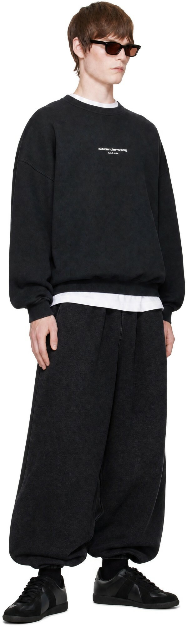 Alexander Wang Black Oversized Logo Print Sweatshirt