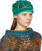 Anna Sui Green Crochet Star Beanie