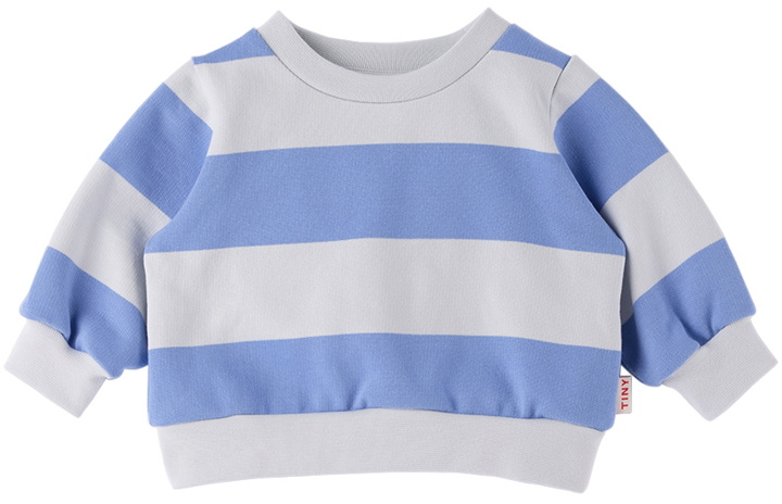Photo: TINYCOTTONS Baby Blue & Purple Big Stripes Sweatshirt