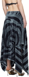 Masha Popova Blue Handkerchief Tracksuit Plush Maxi Skirt
