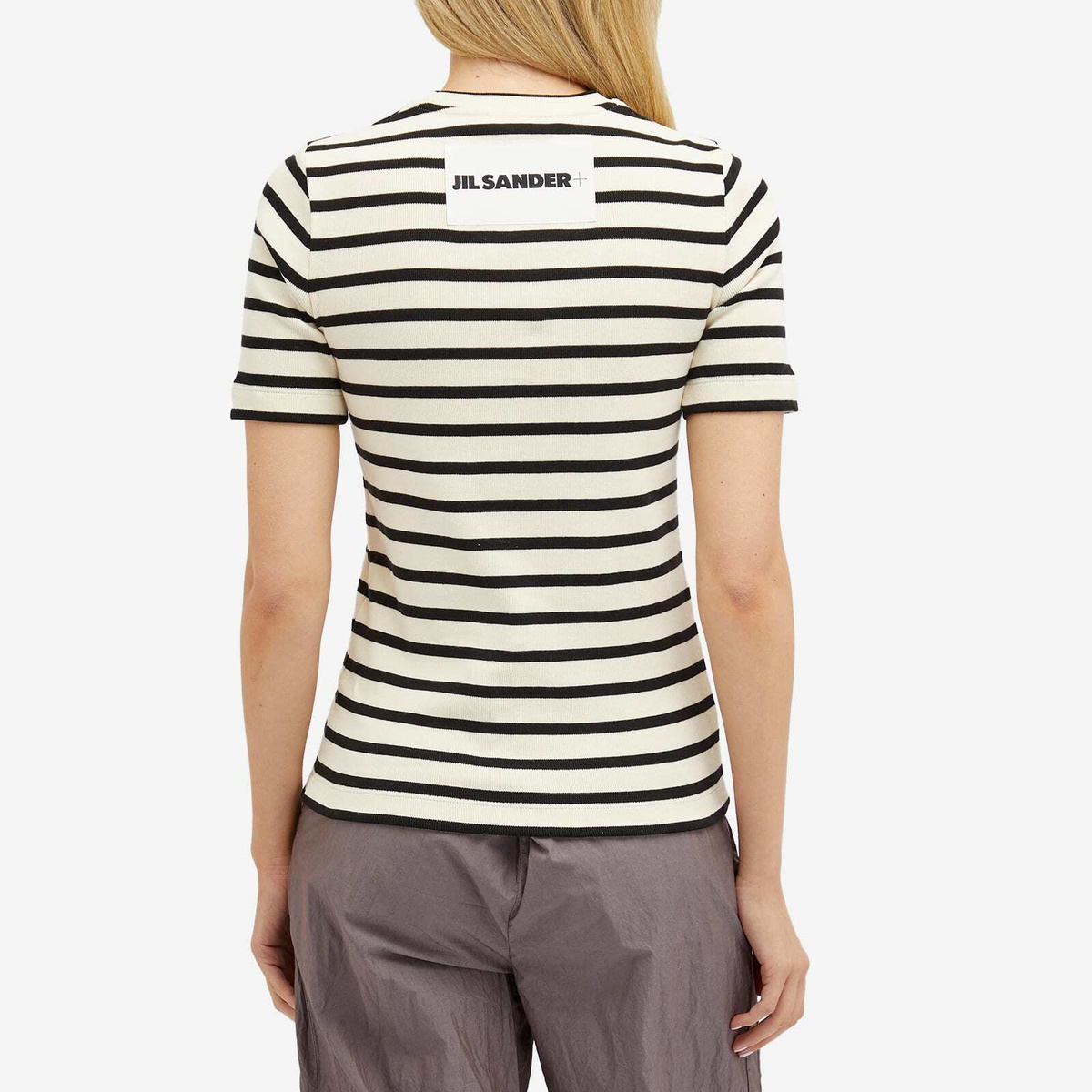 Jil Sander+ Women's Striped Logo T-Shirt in Bluejay