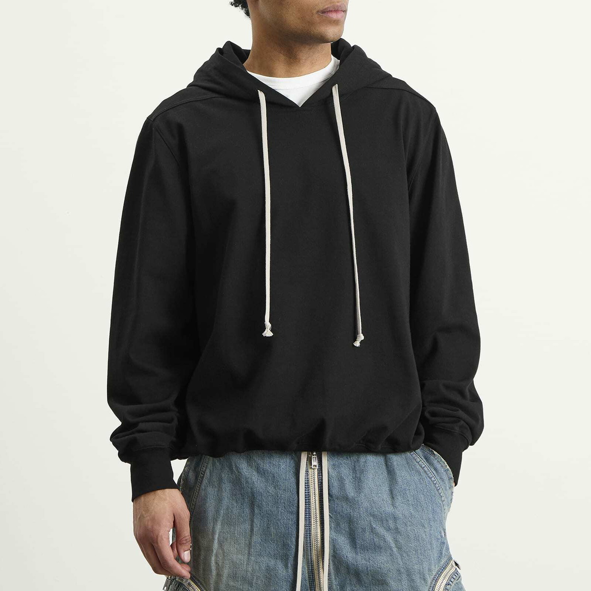 Rick Owens Men's Temple of Love Jersey Hoodie in Black