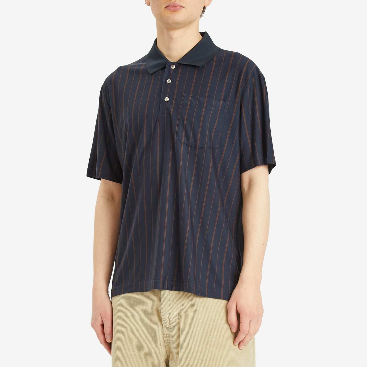 Polar Skate Co. Men's Fancy Polo Shirt in Navy/Brown
