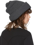 R13 Grey Oversized Embroidery Beanie