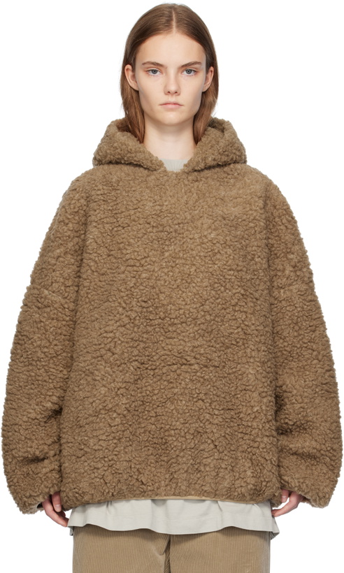 Photo: Fear of God Tan Polar Fleece Hoodie