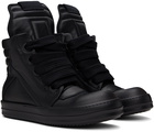 Rick Owens Black Jumbo Laced Geobasket Sneakers