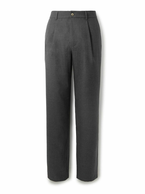 Photo: De Bonne Facture - Straight-Leg Pleated Super 130s Wool Suit Trousers - Gray