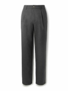 De Bonne Facture - Straight-Leg Pleated Super 130s Wool Suit Trousers - Gray