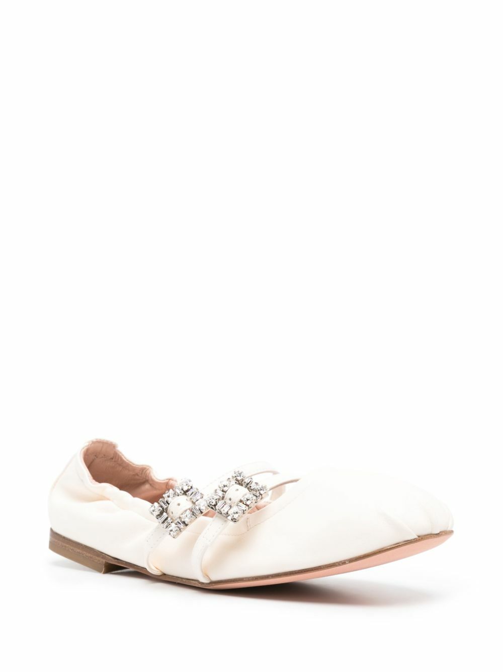 ROGER VIVIER - Mini Strap Strass Leather Ballet Flats Roger