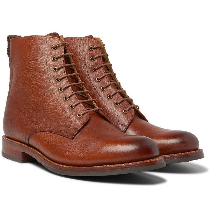 Photo: Grenson - Murphy Burnished Textured-Leather Boots - Men - Tan