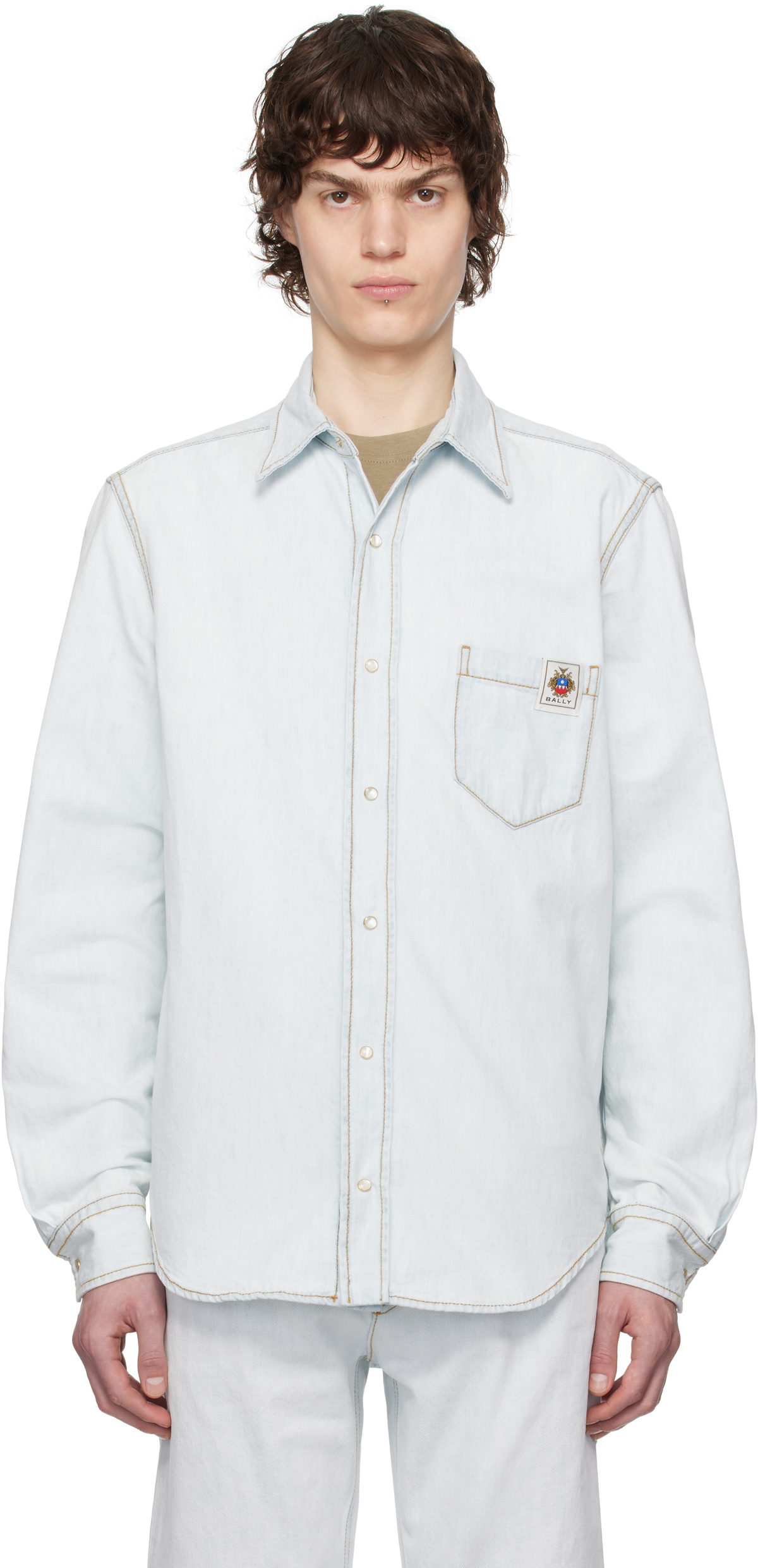 Bally Blue Faded Denim Shirt