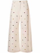 WEEKEND MAX MARA Oggeri Embroidered Denim Wide Jeans