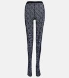 Marine Serre - Moonogram flocked mesh tights