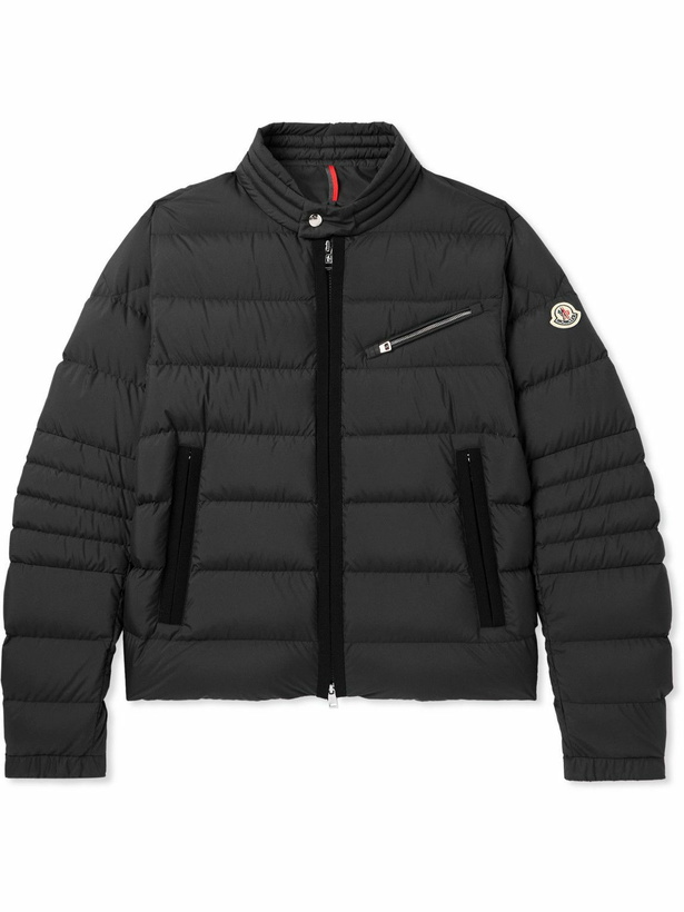 Photo: Moncler - Grosgrain-Trimmed Logo-Appliquéd Quilted Shell Down Jacket - Black