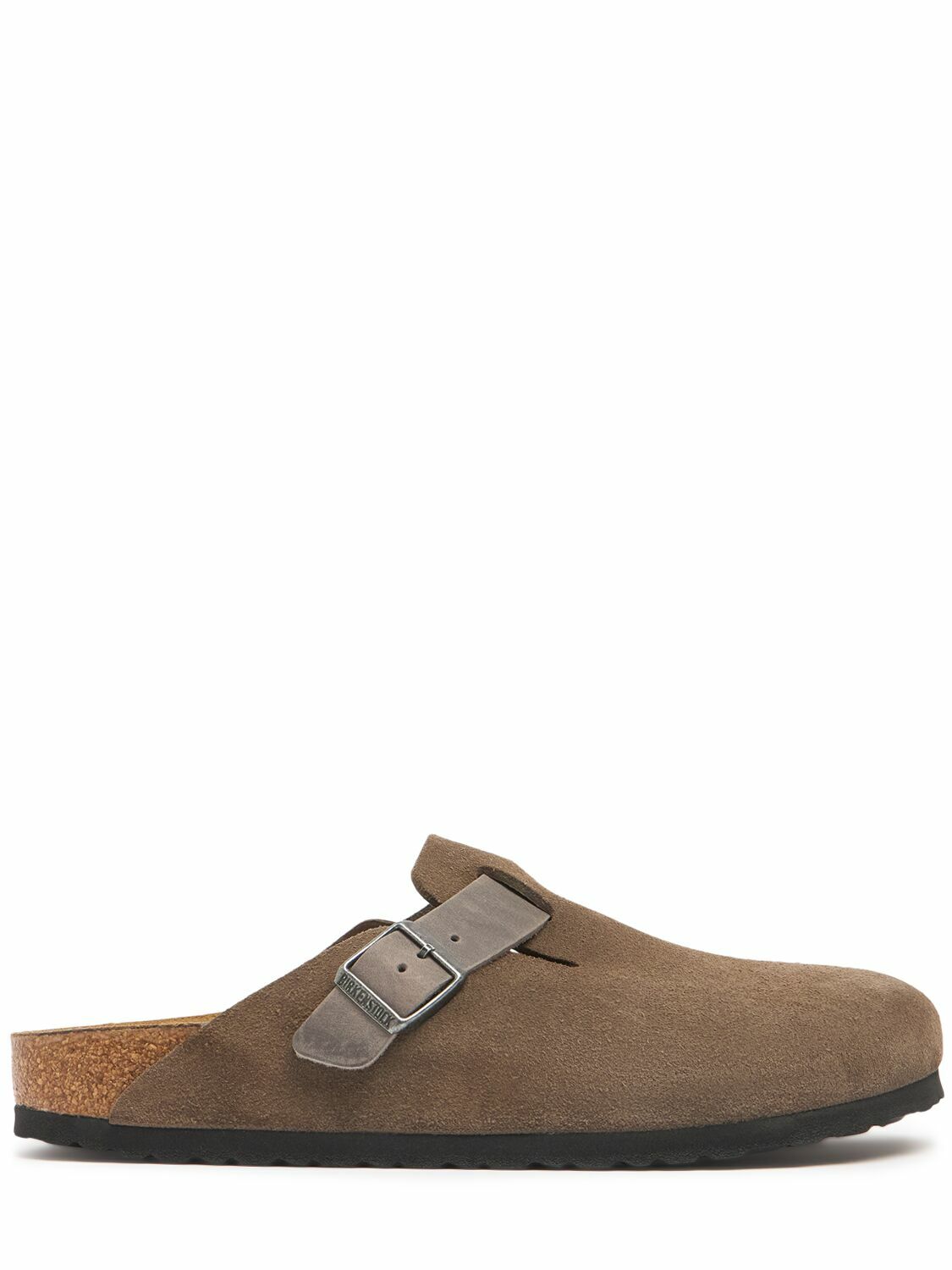 BIRKENSTOCK Boston Suede & Oiled Leather Mules