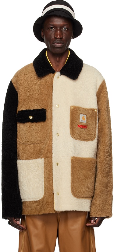 Photo: Marni Multicolor Carhartt WIP Edition Reversible Shearling Jacket