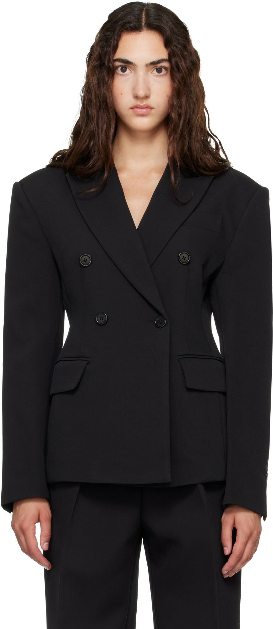 The Frankie Shop Black Doyer Cinched Blazer
