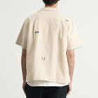 Folk Men's Presented by END. Relaxed Soft Collar Vacation Shirt in Ecru People Embroidery
