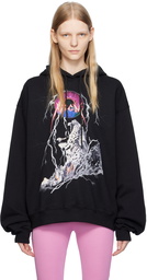 MSGM Black Printed Hoodie