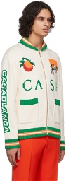 Casablanca Off-White 'Casa Racing' Intarsia Sweater