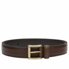 Anderson's Men's Andersons Narrow Stitch Trimmed Leather Belt in Brown